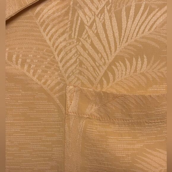 Tommy Baham Size XXL Mens 100% Silk Camp Shirt Peach Textured Floral Tropical - Picture 5 of 6